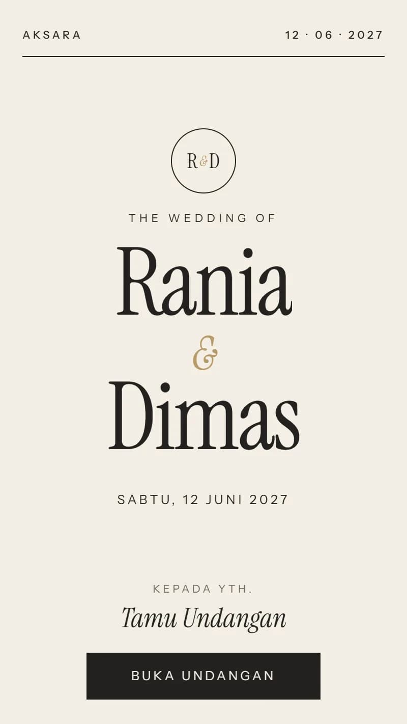 Sampul undangan tema Aksara